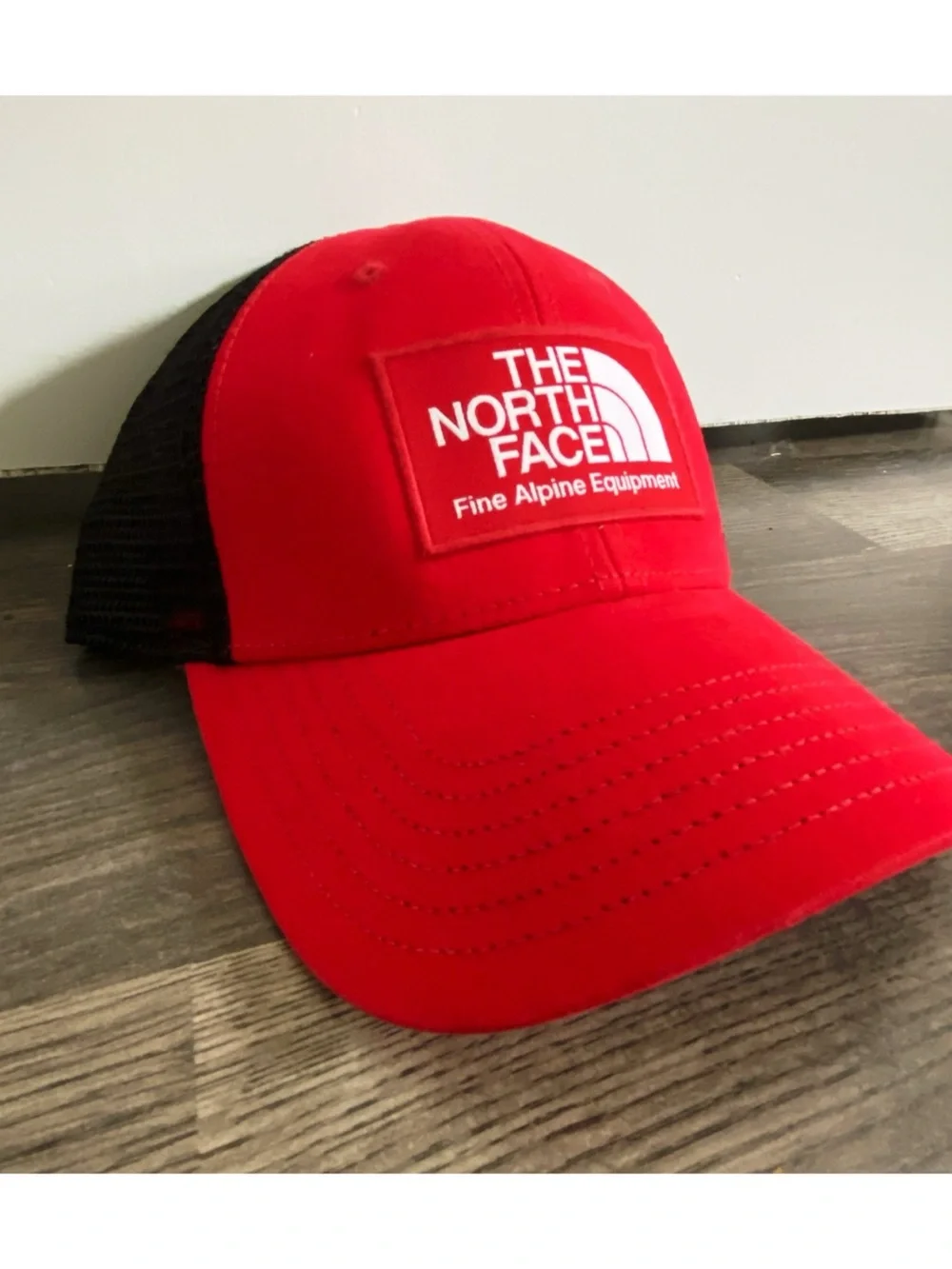 The North Face Bright Red and Black Trucker Hat